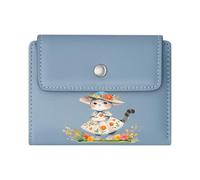GEEADNB Large Capacity Ladies Coin Purse，Slim Women's Wallet，Whimsical Floral Scene Floral Attire Kitten Thoughtful Gift for Father's Day，Teacher's Day Wonderful Gift for Mother's Father's Day