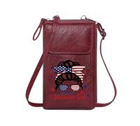 GEEADNB Lightweight Women's Shoulder Bag Customized Phone Bags American flag Patriotic theme All American Girl Season Gifts Travel Rfid Safe