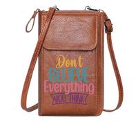 GEEADNB Lightweight Women's Shoulder Bag Ladies Cell Phone Purse Motivational Quote Mindfulness Vibrant Design Romantic Gifts for Wife Girlfriend