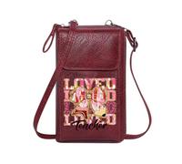 GEEADNB Lightweight Women's Shoulder Bag Ladies Cell Phone Purse Playful Design Colorful Patterns LOVED Repetition Adjustable Strap Season Gifts