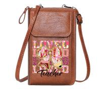 GEEADNB Lightweight Women's Shoulder Bag Ladies Cell Phone Purse Playful Design Colorful Patterns LOVED Repetition Adjustable Strap Season Gifts