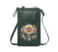GEEADNB Lightweight Women's Shoulder Bag Personalized Leather Cell Phone Wallet Vibrant Colors Bohemian Aesthetic Dreamcatcher Season Gifts Perfect for Outfits