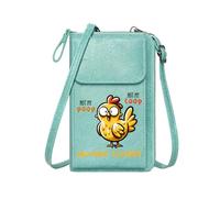 GEEADNB Lightweight Women's Shoulder Bag Personalized Leather Cell Phone Wallet Whimsical Design Humorous Text Cartoon Chicken Suitable for Daily Gifting Perfect for Teacher's Day