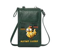 GEEADNB Lightweight Women's Shoulder Bag Personalized Leather Cell Phone Wallet Whimsical Design Humorous Text Cartoon Chicken Suitable for Daily Gifting Perfect for Teacher's Day