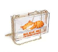GEEADNB Lightweight Women's Shoulder Bag Personalized Small Bags with Pocket fluffy white cloud BELIEVE ME orange tabby kitten Classic Outfit Suitable for Daily Gifting