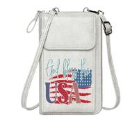 GEEADNB Lightweight Women's Shoulder Bag Small Shoulder Bag God bless the USA Stylized text design American flag Personalized Gifts for Girlfriend Friends Adjustable Strap
