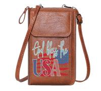 GEEADNB Lightweight Women's Shoulder Bag Small Shoulder Bag God bless the USA Stylized text design American flag Personalized Gifts for Girlfriend Friends Adjustable Strap