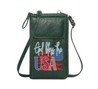GEEADNB Lightweight Women's Shoulder Bag Small Shoulder Bag God bless the USA Stylized text design American flag Personalized Gifts for Girlfriend Friends Adjustable Strap