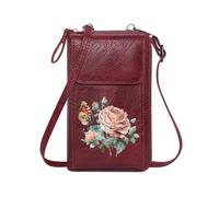 GEEADNB Lightweight Women's Shoulder Bag Women's Clutch Purse pink rose black background watercolor illustration Gift Suitable for Everyday Use