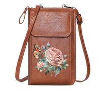 GEEADNB Lightweight Women's Shoulder Bag Women's Clutch Purse pink rose black background watercolor illustration Gift Suitable for Everyday Use