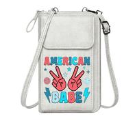 GEEADNB Lightweight Women's Shoulder Bag Zip Around Credit Card Bags Peace Signs Stars American Babe Perfect for Outfits for Valentine's Day Birthday Gifts
