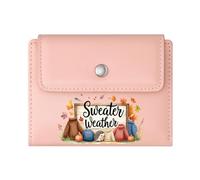 GEEADNB Multi-Functional Women's Wallet，Large Capacity Ladies Coin Purse，Vibrant Autumn Leaves Sweater Weather Whimsical Animals Romantic Gift for Wife/Girlfriend.