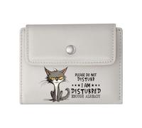 GEEADNB Multi-Functional Women's Wallet，Large Capacity Ladies Coin Purse，Watercolor-Digital Contrast Bite Me Button Stylized Owl Thanksgiving Birthday Gift for Women