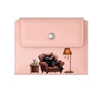 GEEADNB Multi-Functional Women's Wallet，RFID Blocking Wallet Purse，Cartoon Cat and Mouse Expressive Characters Contrasting Background Thanksgiving Birthday Gift for Women