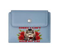 GEEADNB Multi-Functional Women's Wallet,RFID Blocking Wallet Purse,Crescent Moon Black-and-White cat Whimsical Floral Arrangement Romantic Gift for Wife/Girlfriend.