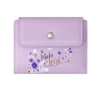 GEEADNB Multi-Functional Women's Wallet,RFID Blocking Wallet Purse,Floral Design,Wish,Butterflies,Wonderful Gift for Mother's Father's Day Romantic Gift for Wife/Girlfriend.