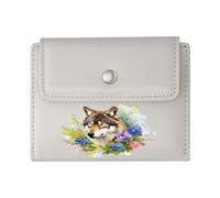 GEEADNB Multi-Functional Women's Wallet，RFID Blocking Wallet Purse，Wolf Floral Elements Harmonious Composition Thanksgiving Birthday Gift for Women Romantic Gift for Wife/Girlfriend.