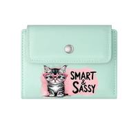 GEEADNB Multi-Functional Women's Wallet，RFID Blocking Wallet Purse，Wooden Sign Cartoon Style Siberian Husky Wonderful Gift for Mother's Father's Day Thanksgiving Birthday Gift for Women