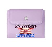 GEEADNB Multi-Functional Women's Wallet,Slim Minimalist Card Holder,Cartoon Dog,Satirical Message,Stupidity Forever,Wonderful Gift for Mother's Father's Day