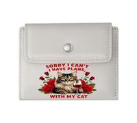 GEEADNB Multi-Functional Women's Wallet，Slim Minimalist Card Holder，Cat，Sunflowers，Stop Stressing，Thanksgiving Birthday Gift for Women Wonderful Gift for Mother's Father's Day