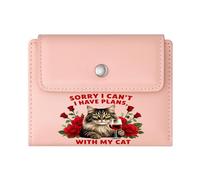 GEEADNB Multi-Functional Women's Wallet，Slim Minimalist Card Holder，Cat，Sunflowers，Stop Stressing，Thanksgiving Birthday Gift for Women Wonderful Gift for Mother's Father's Day