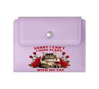 GEEADNB Multi-Functional Women's Wallet，Slim Minimalist Card Holder，Cat，Sunflowers，Stop Stressing，Thanksgiving Birthday Gift for Women Wonderful Gift for Mother's Father's Day