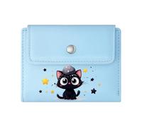 GEEADNB Multi-Functional Women's Wallet，Slim Minimalist Card Holder，Coffee Cup Coffee Beans Cartoon Black cat Wonderful Gift for Mother's Father's Day Thanksgiving Birthday Gift for Women