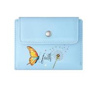 GEEADNB Multi-Functional Women's Wallet,Slim Minimalist Card Holder,Make a Wish,Purple Floral Design,Butterfly Motifs,Wonderful Gift for Mother's Father's Day Romantic Gift for Wife/Girlfriend.