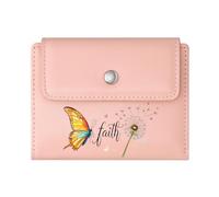 GEEADNB Multi-Functional Women's Wallet,Slim Minimalist Card Holder,Make a Wish,Purple Floral Design,Butterfly Motifs,Wonderful Gift for Mother's Father's Day Romantic Gift for Wife/Girlfriend.