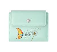 GEEADNB Multi-Functional Women's Wallet,Slim Minimalist Card Holder,Make a Wish,Purple Floral Design,Butterfly Motifs,Wonderful Gift for Mother's Father's Day Romantic Gift for Wife/Girlfriend.