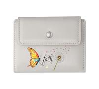GEEADNB Multi-Functional Women's Wallet,Slim Minimalist Card Holder,Make a Wish,Purple Floral Design,Butterfly Motifs,Wonderful Gift for Mother's Father's Day Romantic Gift for Wife/Girlfriend.