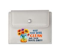 GEEADNB Multi-Functional Women's Wallet,Slim Minimalist Card Holder,Vibrant Colors,Wildflowers,Glass jar,Thanksgiving Birthday Gift for Women Wonderful Gift for Mother's Father's Day