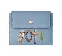 GEEADNB Multi-Functional Women's Wallet,Slim Minimalist Card Holder,Vibrant Contrast Stylized GOD Floral Motif Romantic Gift for Wife/Girlfriend. Wonderful Gift for Mother's Father's Day