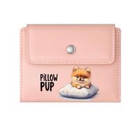 GEEADNB Multi-Functional Women's Wallet,Slim Women's Wallet,Bright Blue Eyes White Pillow Fluffy Puppy Thanksgiving Birthday Gift for Women Thoughtful Gift for Father's Day,Teacher's Day