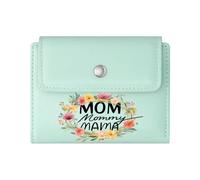 GEEADNB Multi-Functional Women's Wallet,Slim Women's Wallet,Floral Wreath Gold Accents Pastel Palette Romantic Gift for Wife/Girlfriend. Wonderful Gift for Mother's Father's Day