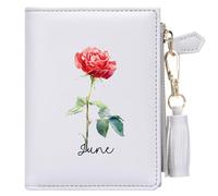 GEEADNB Personalized Birthday Flowers Wallets for Women,Birthday Gifts, Thanksgiving Gifts for Family and Friends, Valentine's Day Gifts for Mom, Wife 0470f