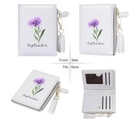 GEEADNB Personalized Birthday Flowers Wallets for Women,Thanksgiving Day Gifts, Birthday Gifts for Parent and Grandparent, Graduation Gifts for Her Him 0470i
