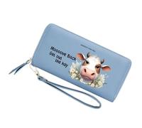 GEEADNB Personalized Cow Print Women's Wallet,Teacher's Day Gift for Teachers,Birthday Gift Thanksgiving Gift for Parent Grandparent from Son Daughter 1303i