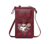 GEEADNB Personalized Crossbody Wallets Card Wallets Purse American flag patriotic celebration cartoon chick Adjustable Strap Perfect for Teacher's Day