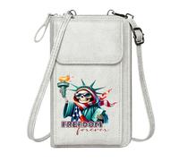 GEEADNB Personalized Crossbody Wallets Ladies Cell Phone Purse FREEDOM Statue of Liberty Bill of Rights Travel Rfid Safe PU Leather Phone Bags
