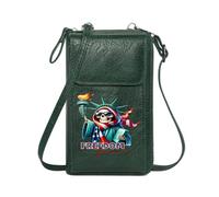 GEEADNB Personalized Crossbody Wallets Ladies Cell Phone Purse FREEDOM Statue of Liberty Bill of Rights Travel Rfid Safe PU Leather Phone Bags