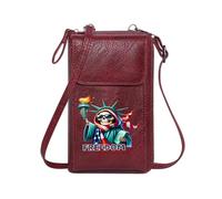 GEEADNB Personalized Crossbody Wallets Ladies Cell Phone Purse FREEDOM Statue of Liberty Bill of Rights Travel Rfid Safe PU Leather Phone Bags