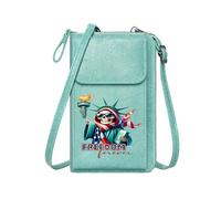 GEEADNB Personalized Crossbody Wallets Ladies Cell Phone Purse FREEDOM Statue of Liberty Bill of Rights Travel Rfid Safe PU Leather Phone Bags