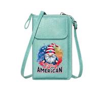 GEEADNB Personalized Crossbody Wallets Personalized Small Bags with Pocket National Pride Patriotic Symbols Gnome Cute Stylish Elegant Accessory Elegant Gift for Mother's Day
