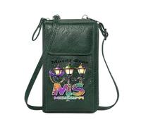 GEEADNB Personalized Crossbody Wallets RFID Blocking Zipper Phone Wallet Mississippi State Mardi Gras decorations Decorative street lamp post PU Leather Phone Bags Holiday Customized Gift
