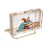 GEEADNB Personalized Crossbody Wallets Small Crossbody Bags Stacked Books Squirrel Cozy Autumn Personalized Gifts for Girlfriend Friends Leather Purse for Lover