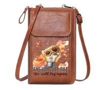 GEEADNB Personalized Crossbody Wallets Small Shoulder Bag Sunflowers Light Bulb Modern Graphic Style Perfect for Teacher's Day Elegant Gift for Mother's Day