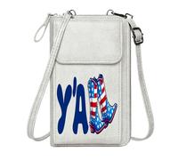 GEEADNB Personalized Crossbody Wallets Women Leather Crossbody Purse American Flag Cowboy Boots Southern Slang Long Purse for Gift Elegant Gift for Mother's Day