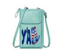 GEEADNB Personalized Crossbody Wallets Women Leather Crossbody Purse American Flag Cowboy Boots Southern Slang Long Purse for Gift Elegant Gift for Mother's Day