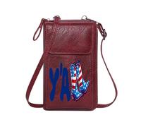 GEEADNB Personalized Crossbody Wallets Women Leather Crossbody Purse American Flag Cowboy Boots Southern Slang Long Purse for Gift Elegant Gift for Mother's Day